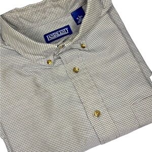 ~ Lands' End Men's Gray Checkered Shirt Size Large